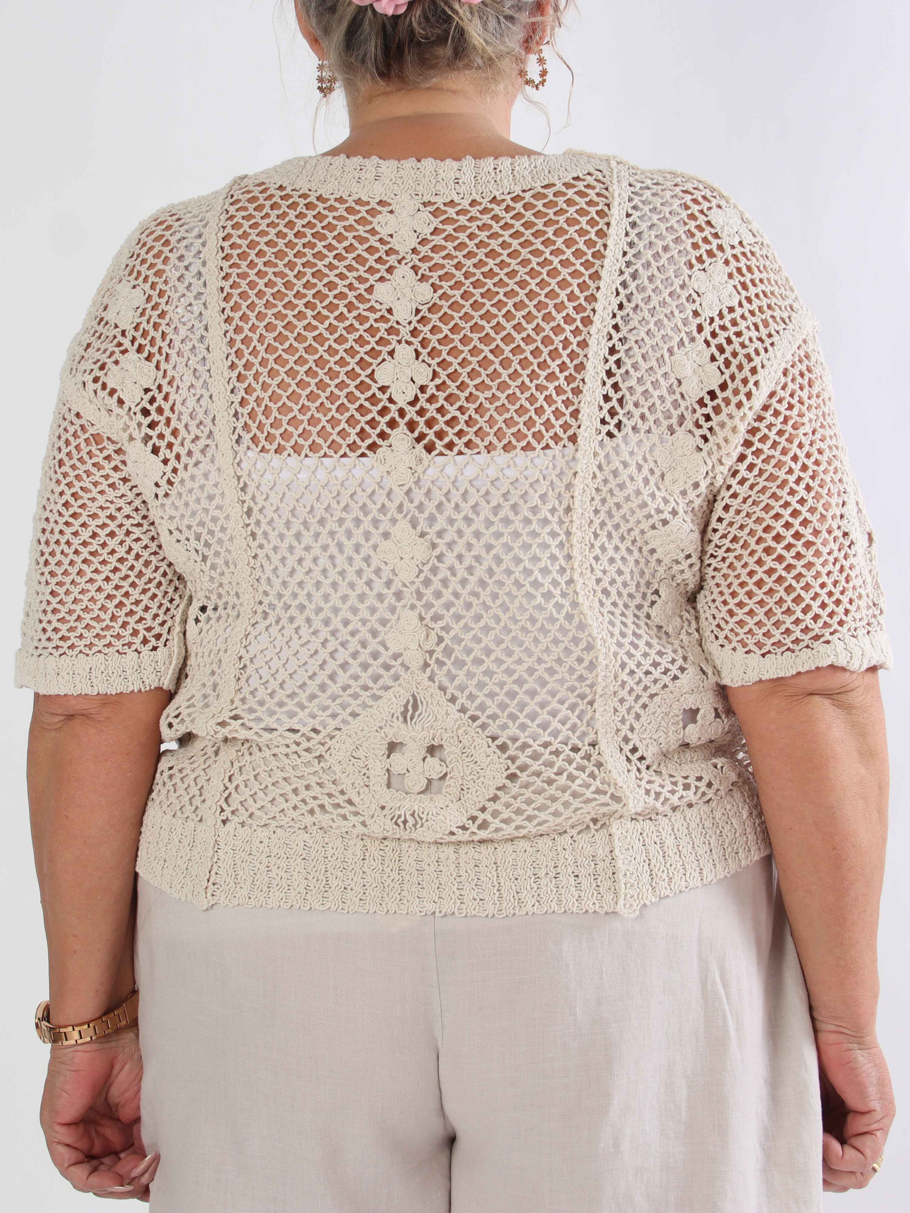 Ivy - Feminin virkad plus size blus i bomull